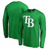 Men's Tampa Bay Rays Fanatics Branded Kelly Green St. Patrick's Day White Logo Long Sleeve T-Shirt,baseball caps,new era cap wholesale,wholesale hats